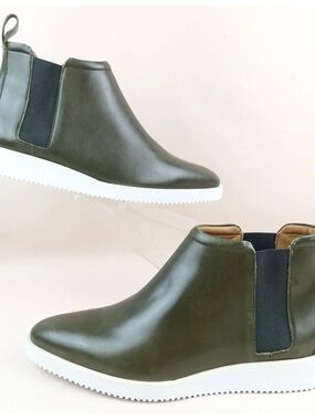 Everlane The Street Ankle Boot Dark Olive Green Sz 8.5 NIB